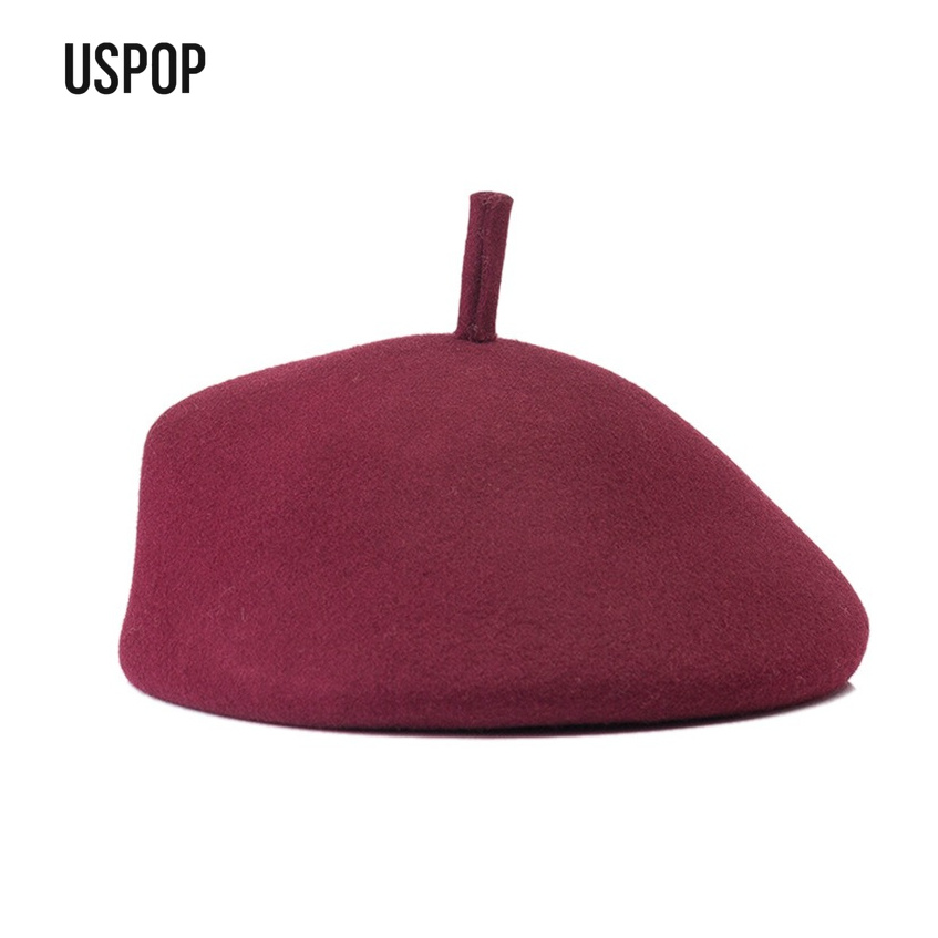 Beret French Wool - USPOP Women's Fine Felt Wool Structured