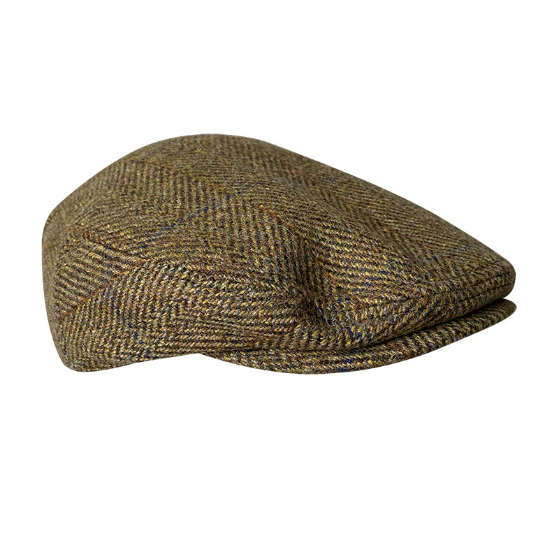 Striped Gray New Wool Flat Cap - Newsboy Cap Ivy ulasan dan harga