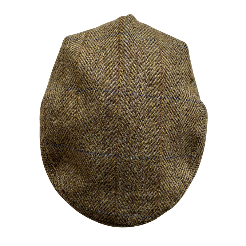 Striped Gray New Wool Flat Cap - Newsboy Cap Ivy ulasan dan harga