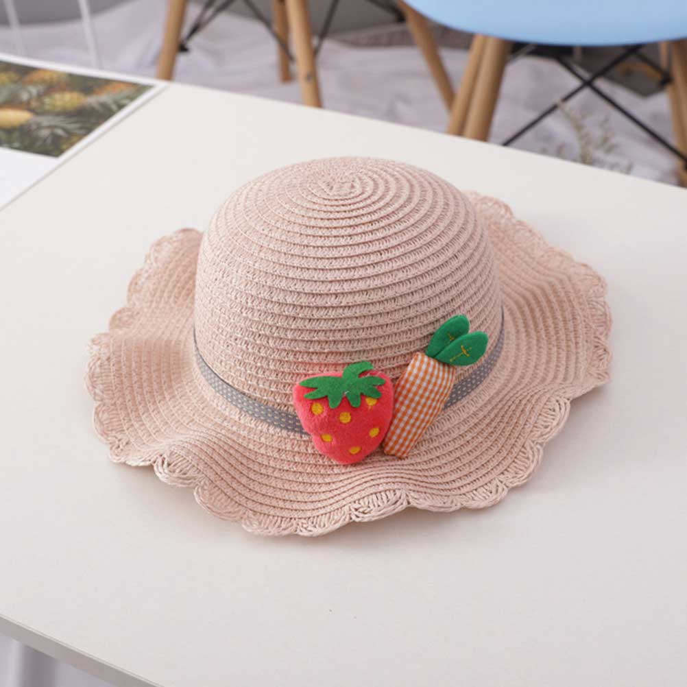 1Set Kids Straw Sun Protection - Sun Hat Wide Brim ulasan dan harga