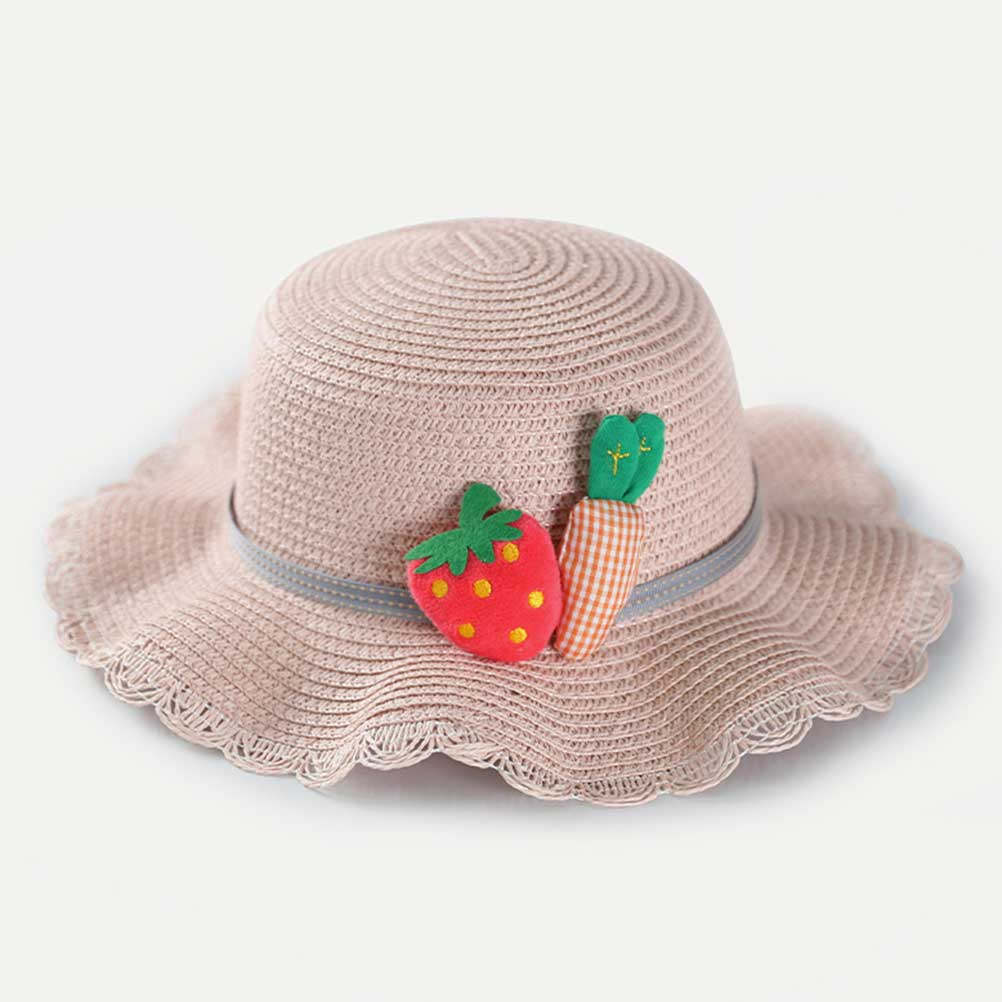 1Set Kids Straw Sun Protection - Sun Hat Wide Brim ulasan dan harga