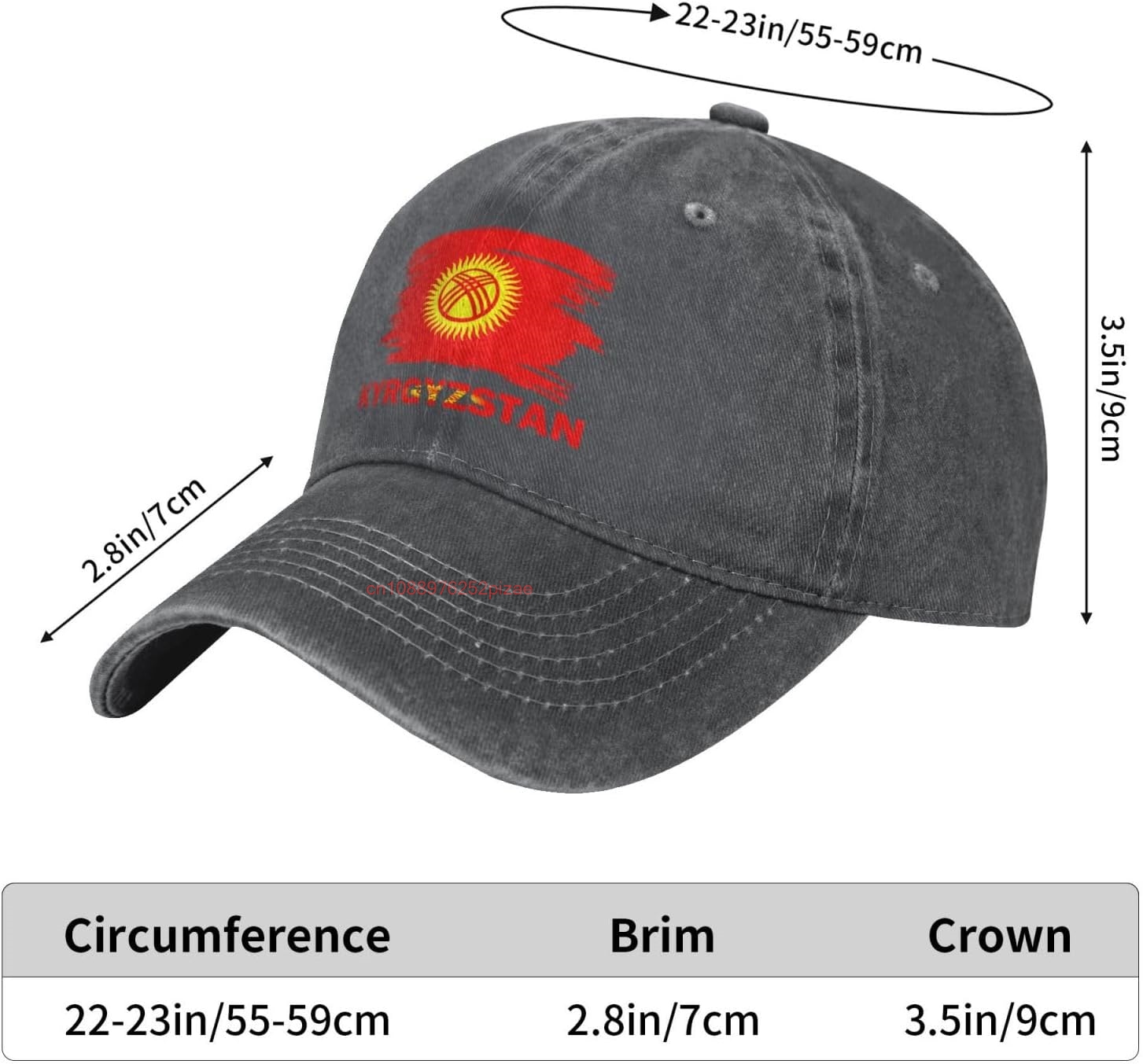 Vintage Kyrgyzstan Flag Stylis - Dad Hat Cotton ulasan dan harga