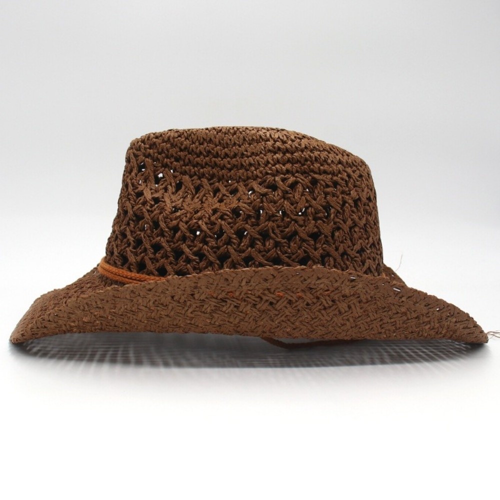 Retro Wide Brim Sunscreen Stra - Cowboy Hat Straw ulasan dan harga