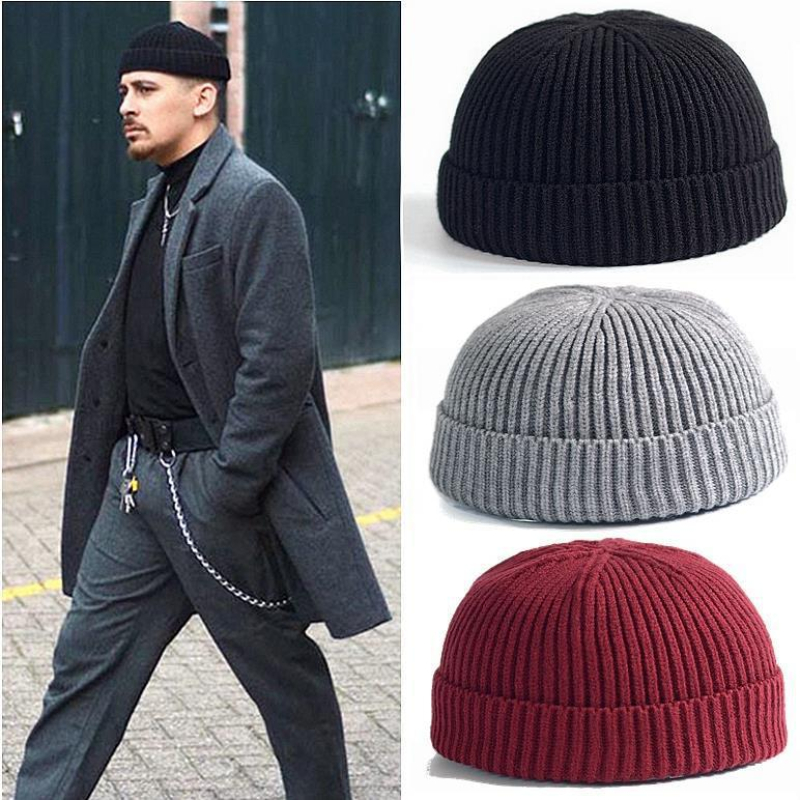 Winter Knitted Hat Warm Outdoo - Beanie Cuffed Knit ulasan dan harga