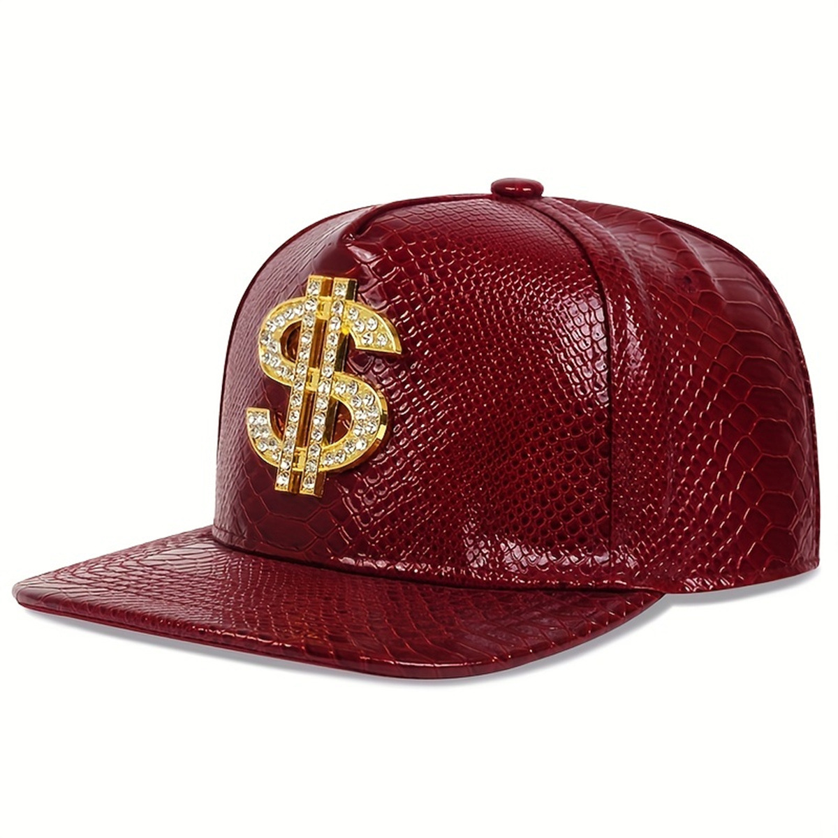 Leather Metallic Dollar Sign B - Snapback Hat Flat ulasan dan harga