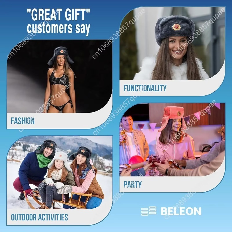 BELEON Ushanka Russian Fur Hat - Winter Trapper Hat ulasan dan harga
