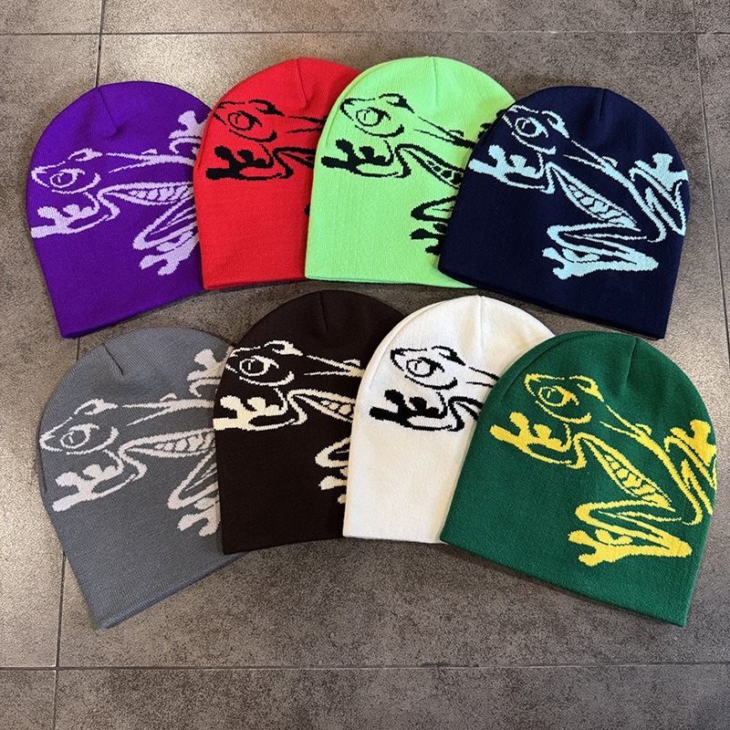 Tree Frog Print Beanie Men Wom - Beanie Cuffed Knit ulasan dan harga