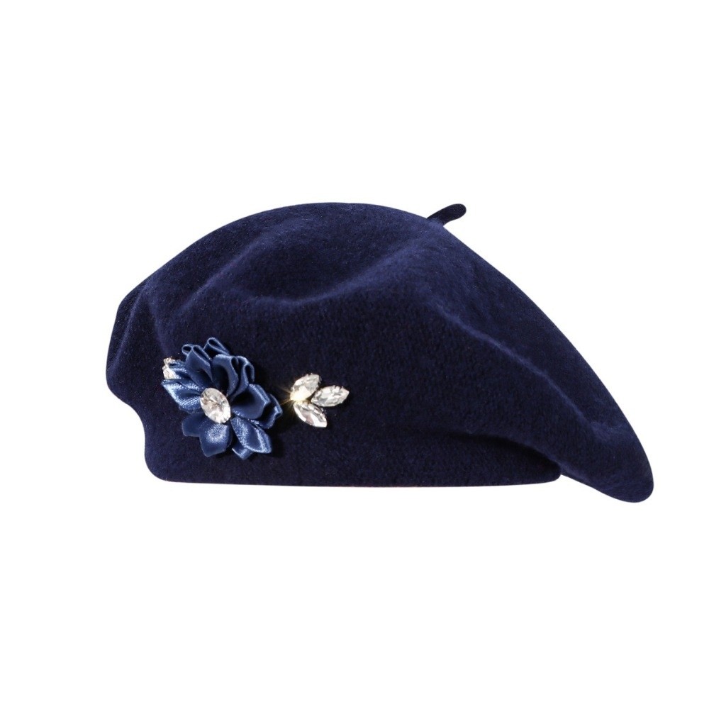 Vintage Solid Color Wool Beret - Beret French Wool ulasan dan harga