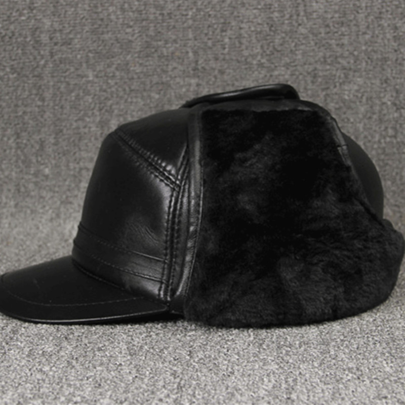 Genuine Leather caps Winter Wa - Winter Trapper Hat ulasan dan harga