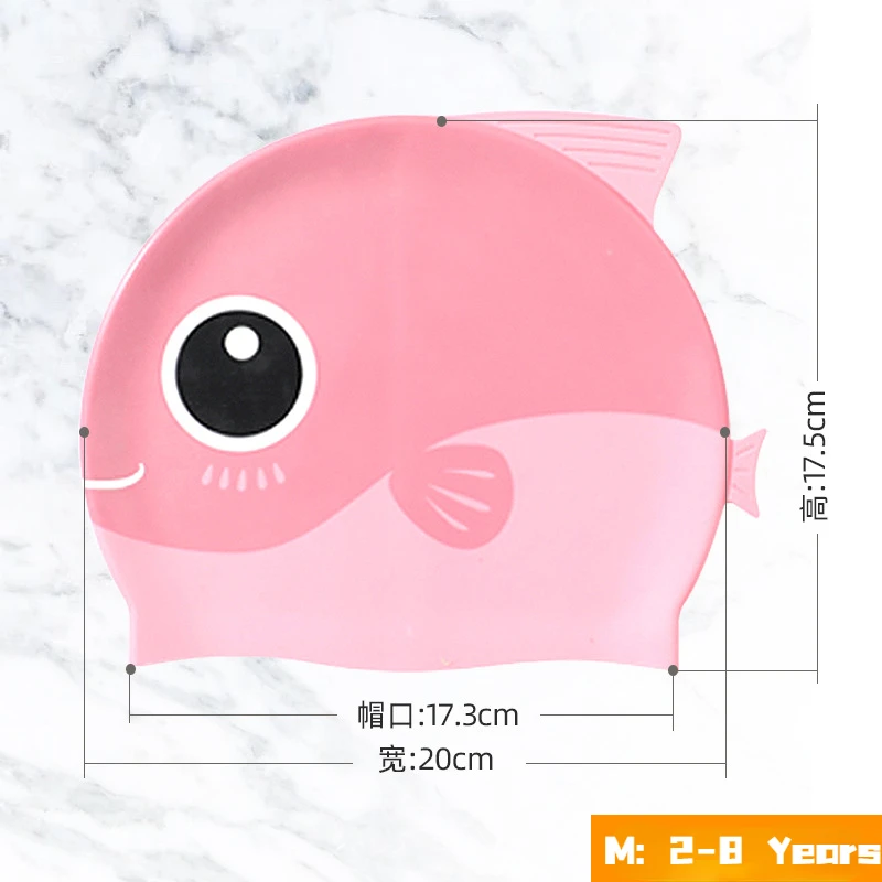 Cartoon Cute Fish Shark Silico - Swim Hat Silicone ulasan dan harga